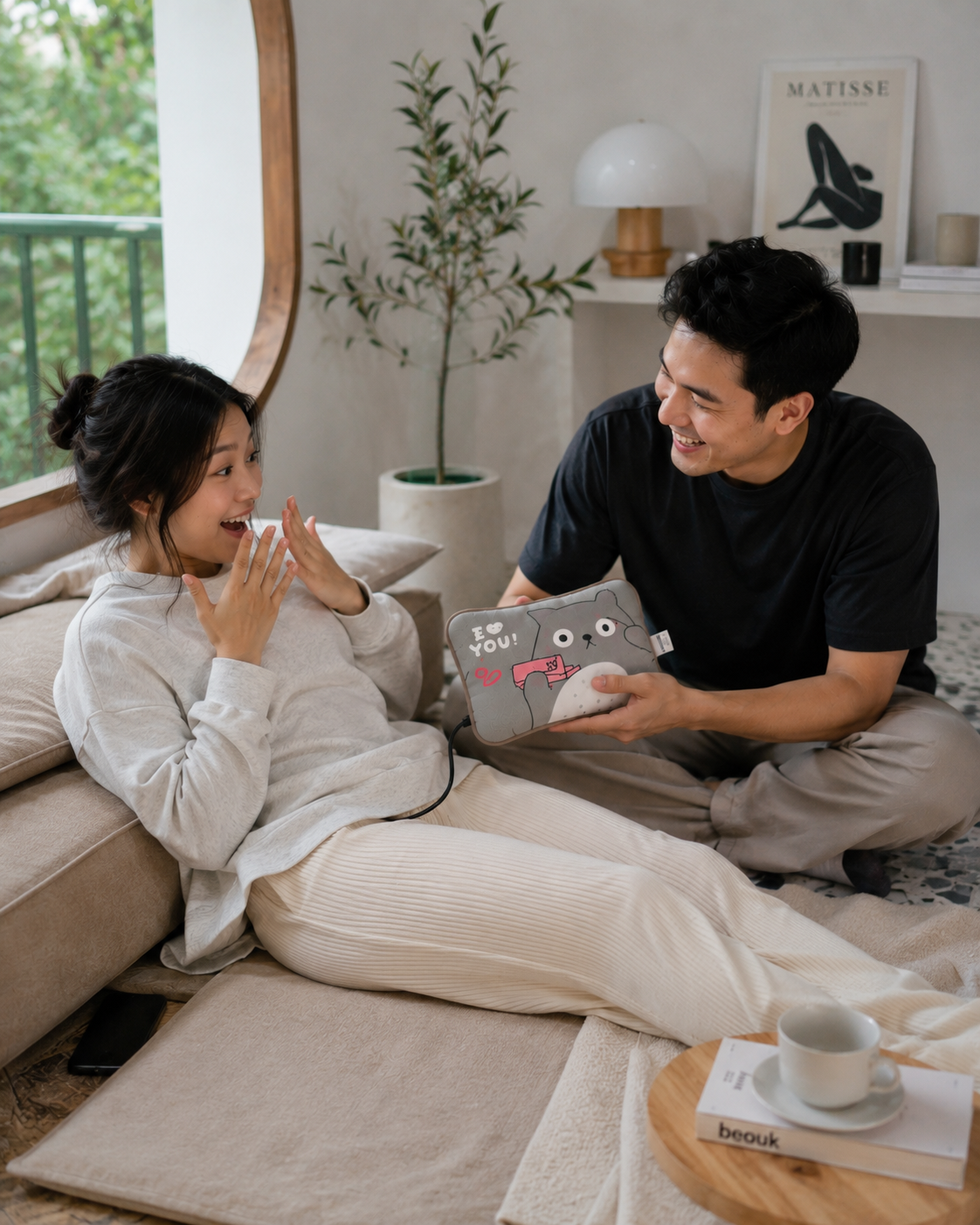 Penggunaan Hug Haid Pillow saat rebahan