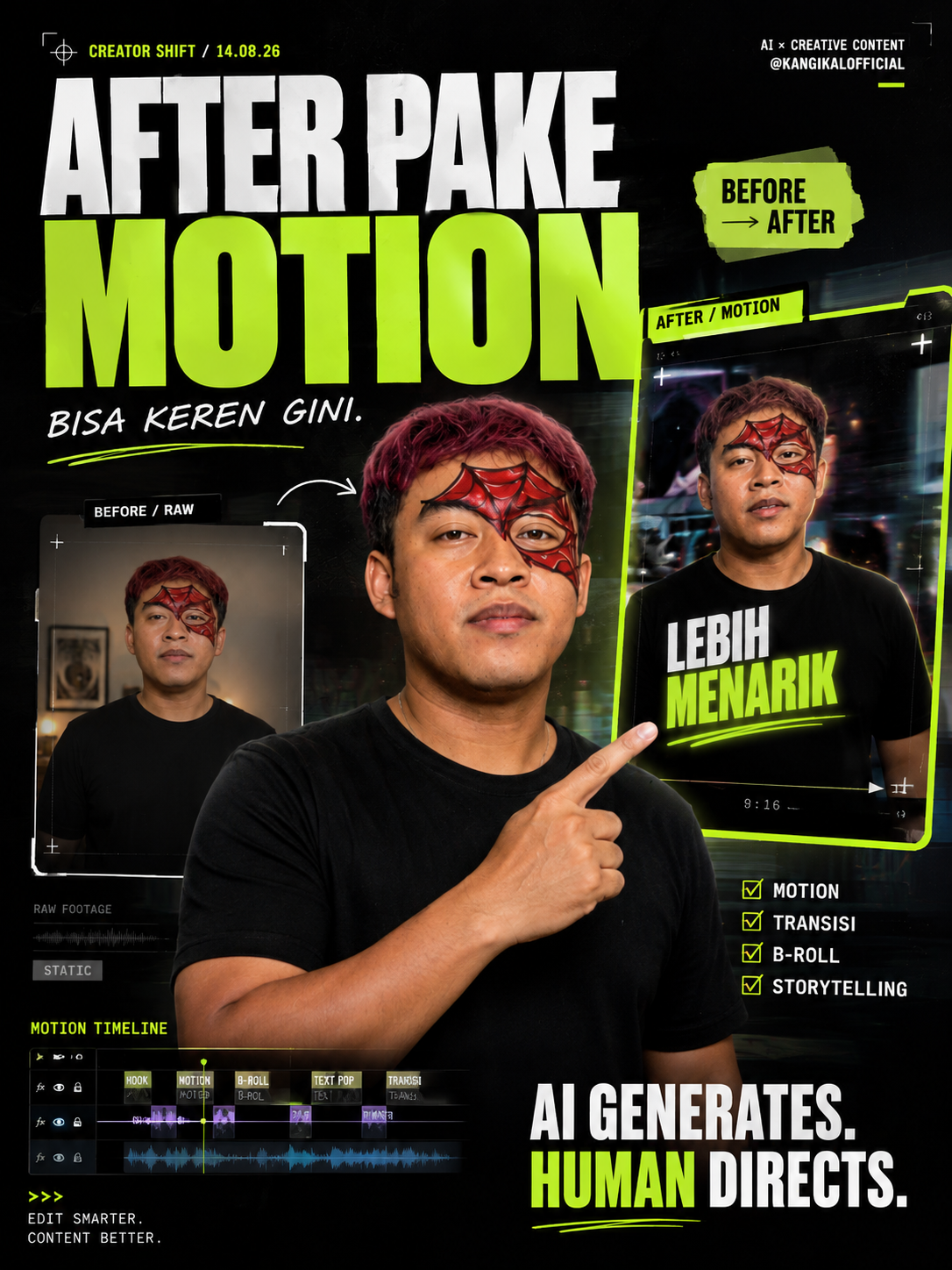 Tampilan workspace Tools Motion