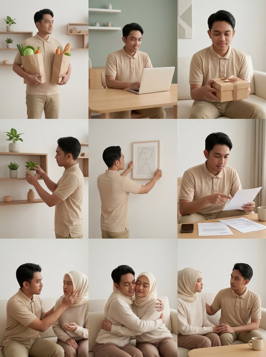 Suami berusaha menunjukkan kasih sayang