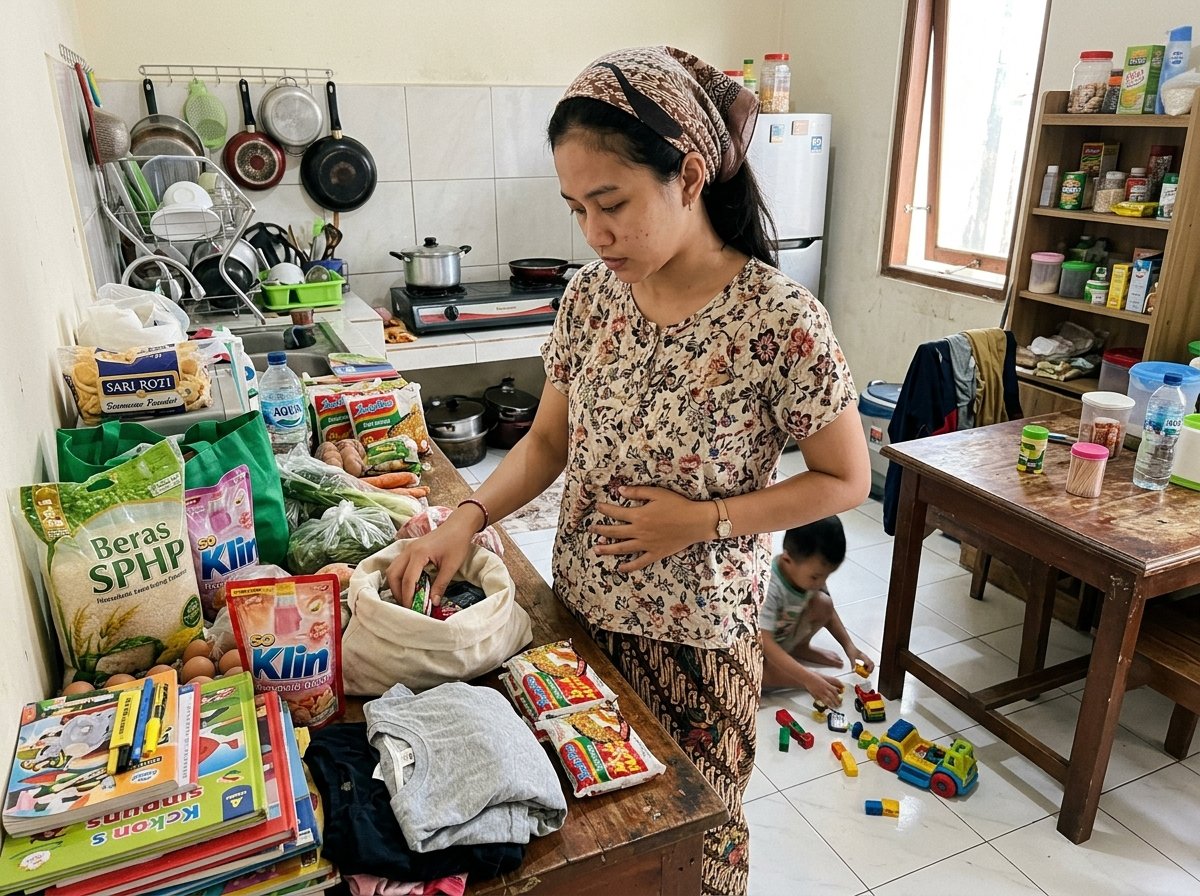 Istri tetap mengurus rumah meski tubuhnya lelah
