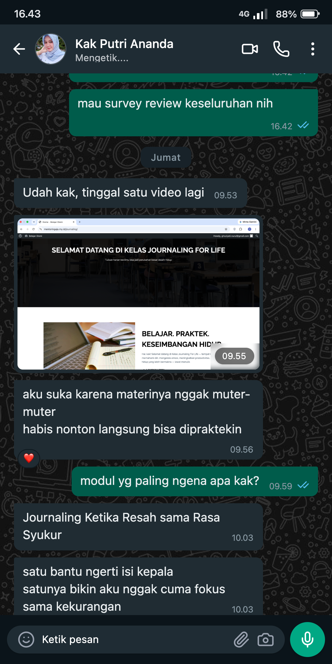 Testimoni Kak Putri Ananda